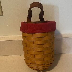 Longaberger Basket with Red Liner and Brown Handle